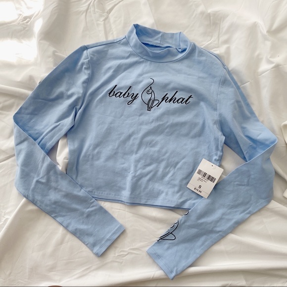 Baby Phat Tops - Baby Phat blue mock neck long sleeve